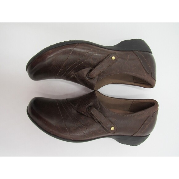 Dansko Women's 7.5 Franny Loafer Chocolate Burnished Calf Brown Size 38 Clogs - Picture 12 of 14
